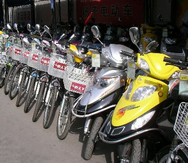 中国の電動バイク