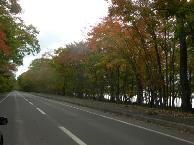 屈斜路湖畔の紅葉