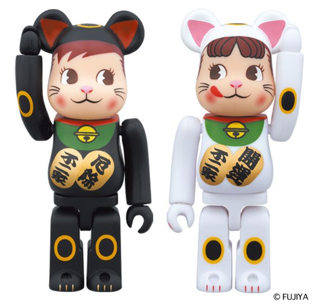 招き猫ペコちゃん＆招き猫ポコちゃんベアブリック 2体セット 2014年12月9日発売 - bearbrick